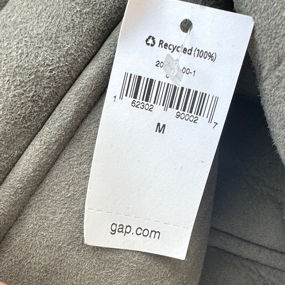 GAP Shearling-Style Moto Jacket | Gray Genuine Lamb Leather | Size M